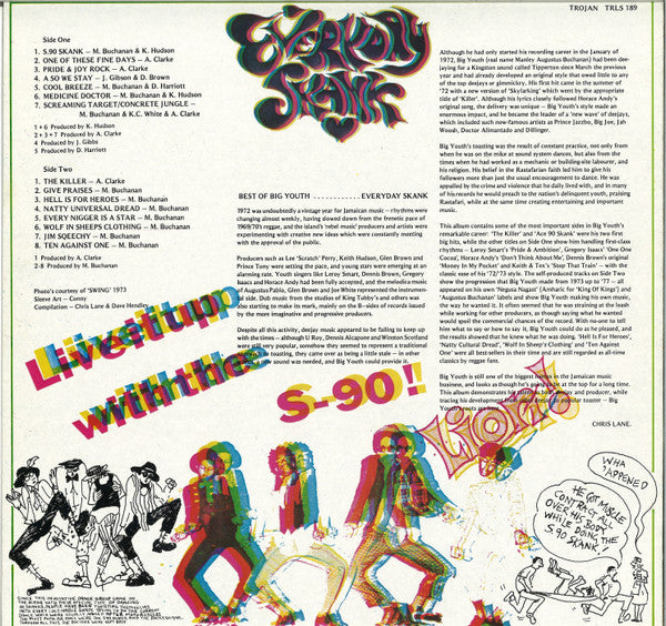 Big Youth : Everyday Skank (Best Of Big Youth) (LP, Comp, RE)