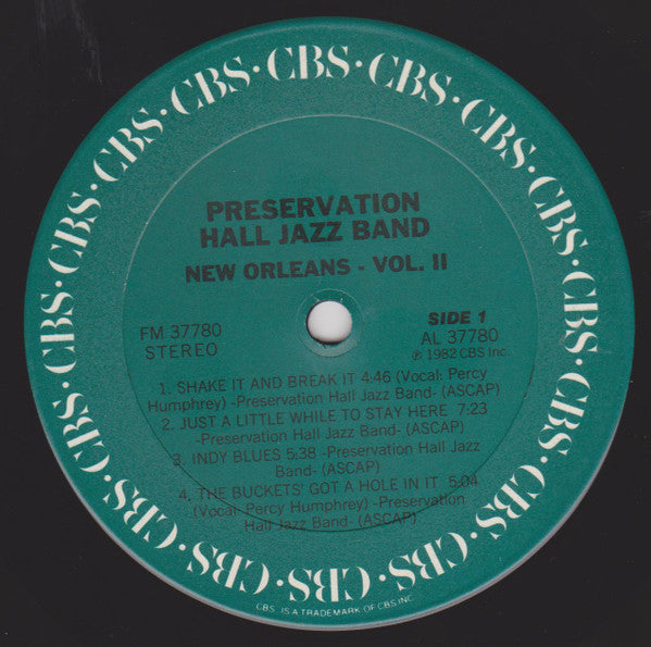 Preservation Hall Jazz Band : New Orleans. Vol. II (LP, Album, Car)