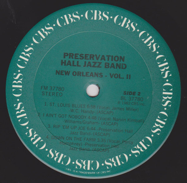 Preservation Hall Jazz Band : New Orleans. Vol. II (LP, Album, Car)