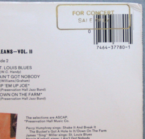 Preservation Hall Jazz Band : New Orleans. Vol. II (LP, Album, Car)