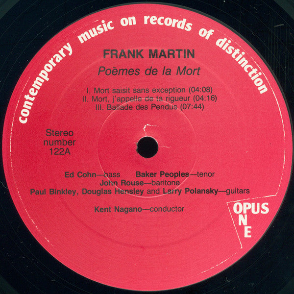 Frank Martin (3) / Joelle Wallach : Poèmes De La Morte / Choral Works (LP)