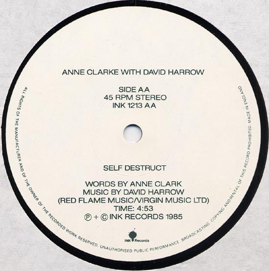 Anne Clark With David Harrow : Sleeper In Metropolis (12")