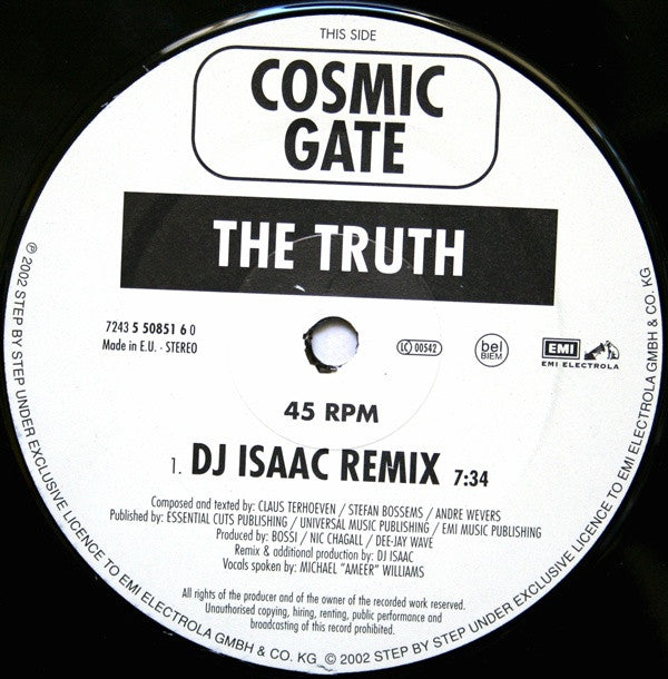 Cosmic Gate : The Truth (12")