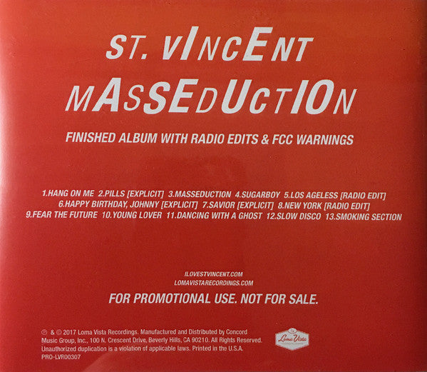 St. Vincent : Masseduction (CDr, Album, Promo)
