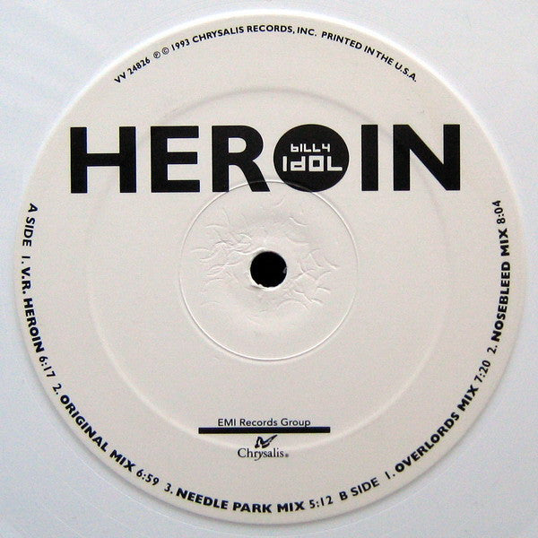 Billy Idol : Heroin (2x12", Single, Ltd, Whi)