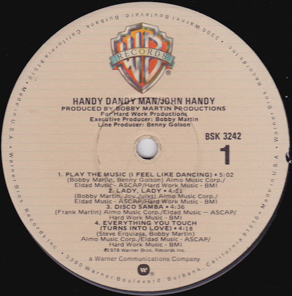 John Handy : Handy Dandy Man (LP, Album, Los)