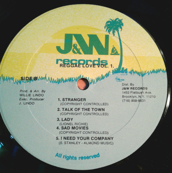 Willie Lindo : Reggae Love Vol. 1 (LP, Comp)