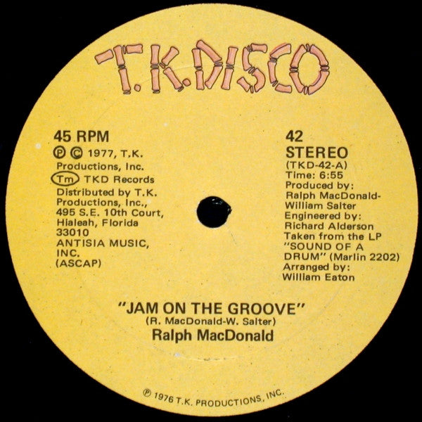 Ralph MacDonald : Jam On The Groove / Sound Of A Drum (12")