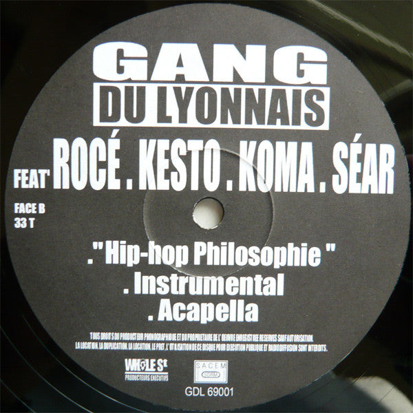 Gang Du Lyonnais : Les Mecs Paro / Hip-Hop Philosophie (12", Maxi)