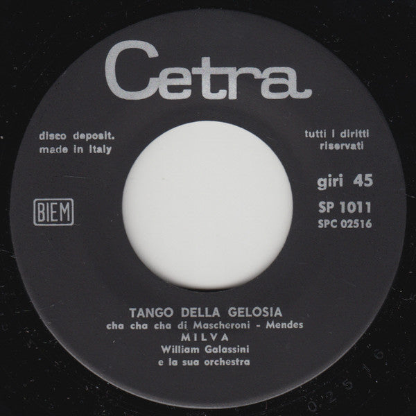 Milva : Tango Della Gelosia / Romantic Cha Cha Cha (7", RE)