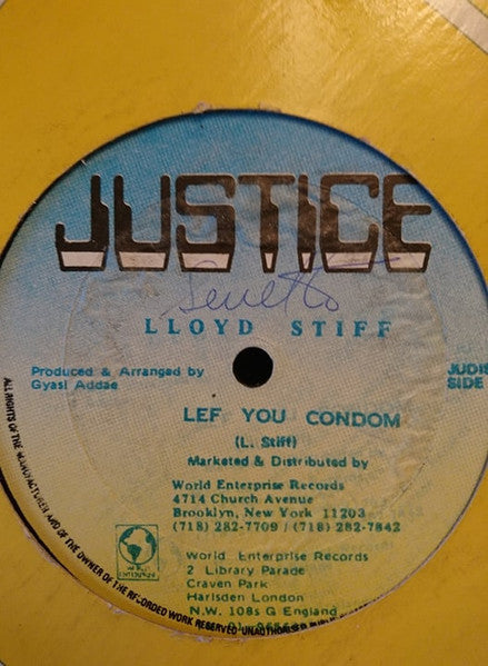 Lloyd Stiff* : Lef You Condom / Learn Fi Bubble (12")