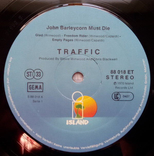 Traffic : John Barleycorn Must Die (LP, Album, RP)