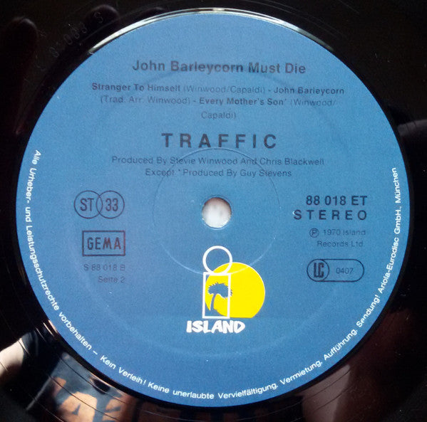 Traffic : John Barleycorn Must Die (LP, Album, RP)