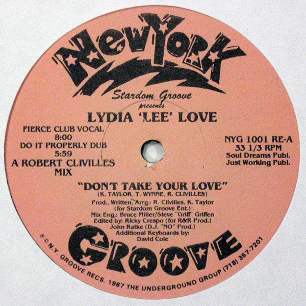 Stardom Groove Presents Lydia 'Lee' Love* : Don't Take Your Love (12", Single, RP)