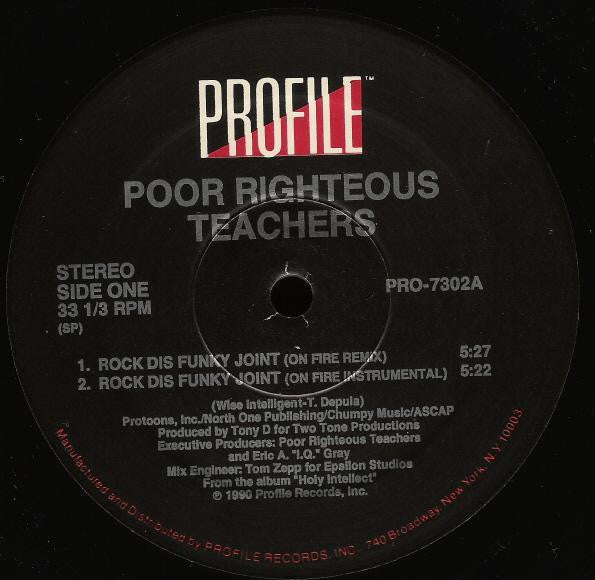 Poor Righteous Teachers : Rock Dis Funky Joint (12")