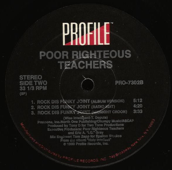 Poor Righteous Teachers : Rock Dis Funky Joint (12")