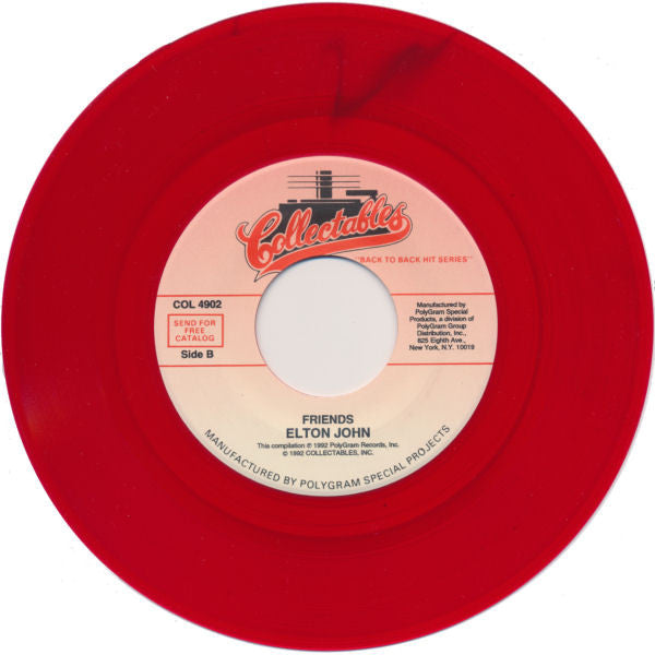 Elton John : Crocodile Rock / Friends  (7", Single, RE, red)