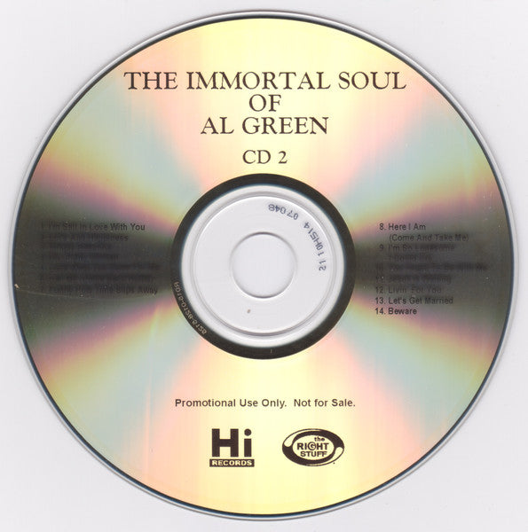 Al Green : The Immortal Soul Of Al Green (4xCDr, Advance, Comp, Promo)