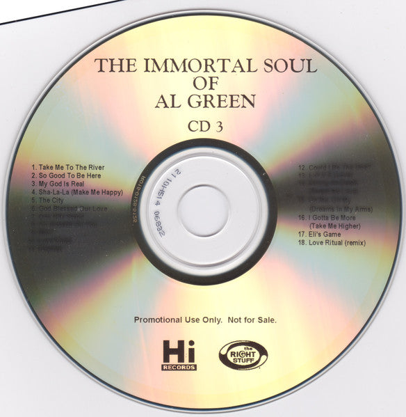 Al Green : The Immortal Soul Of Al Green (4xCDr, Advance, Comp, Promo)