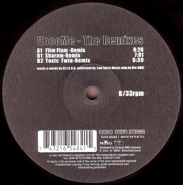 DJ I.C.O.N. : Voco Me (The Remixes) (12")