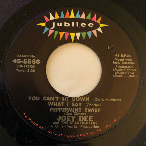 Joey Dee And The Starlighters* : You Can't Sit Down (7", EP)