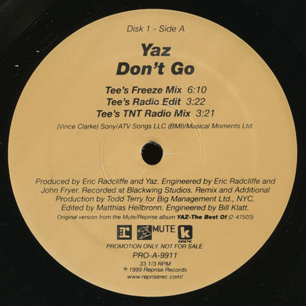 Yaz* : Don't Go (2x12", Promo)