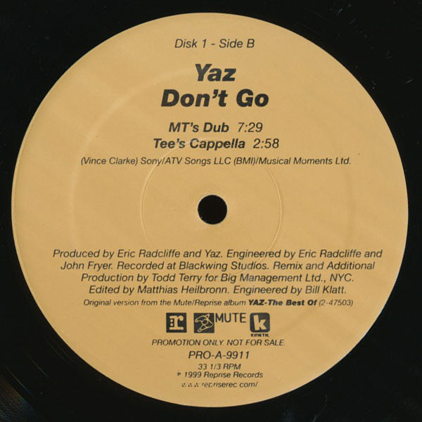 Yaz* : Don't Go (2x12", Promo)
