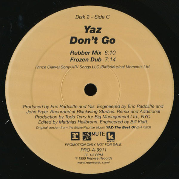 Yaz* : Don't Go (2x12", Promo)