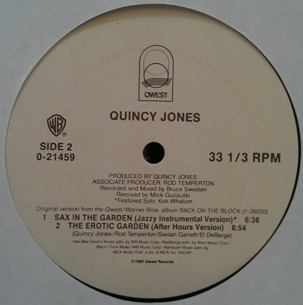 Quincy Jones : The Secret Garden (Sweet Seduction Suite) (12", Maxi)