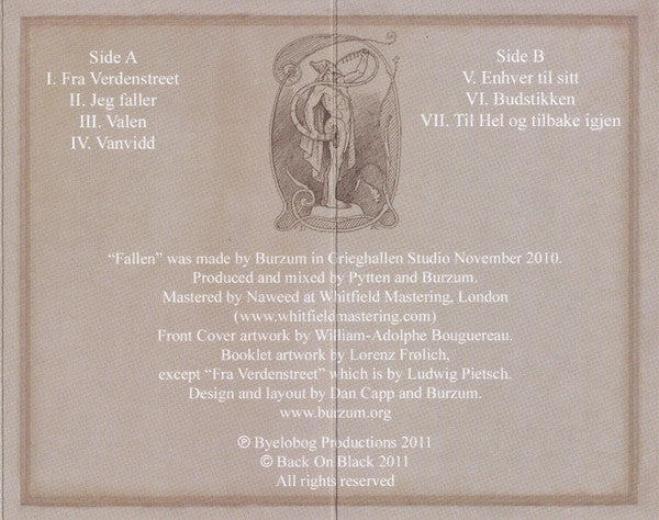 Burzum : Fallen (Cass, Album, Ltd, RE)