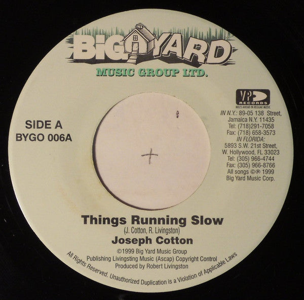 Joseph Cotton / Apachie Scrachie* : Things Running Slow / Father & Son (7")