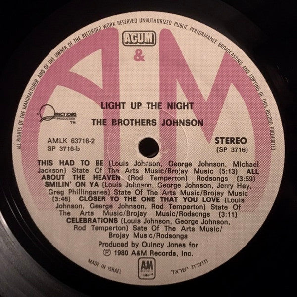 The Brothers Johnson* : Light Up The Night (LP, Album)
