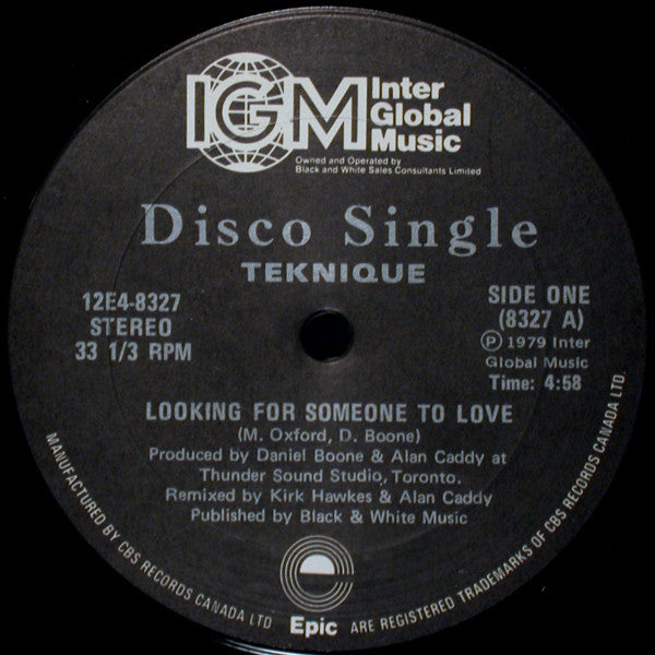 Teknique* : Looking For Someone To Love (12", Single)