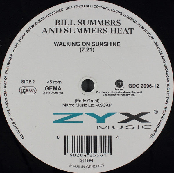 Bill Summers And Summers Heat* : Straight To The Bank (12")