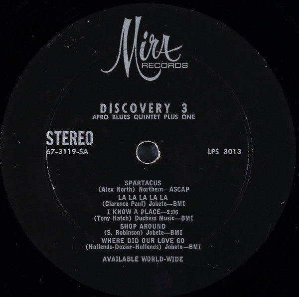 The Afro Blues Quintet Plus 1* : Discovery 3 (LP, Album)