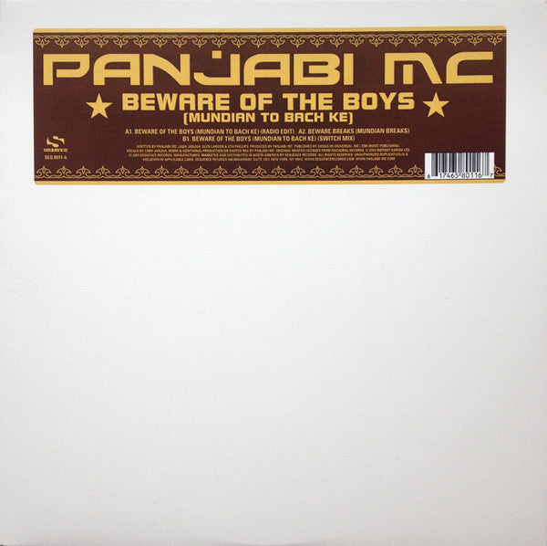 Panjabi MC : Beware Of The Boys (Mundian To Bach Ke) (12")