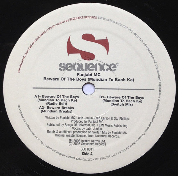 Panjabi MC : Beware Of The Boys (Mundian To Bach Ke) (12")