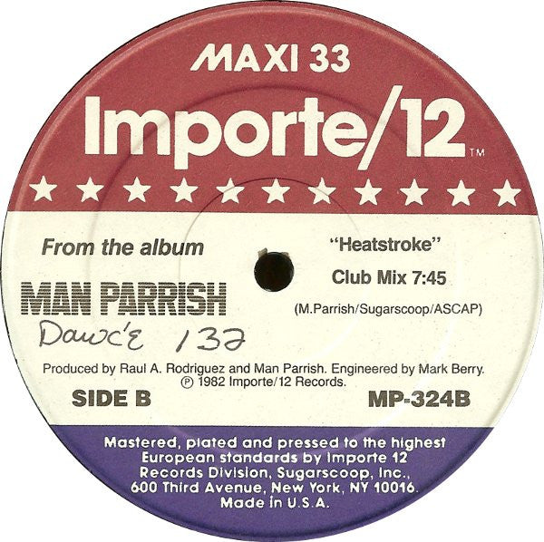 Man Parrish : Hip Hop Be Bop (Don't Stop) / Heatstroke (12")