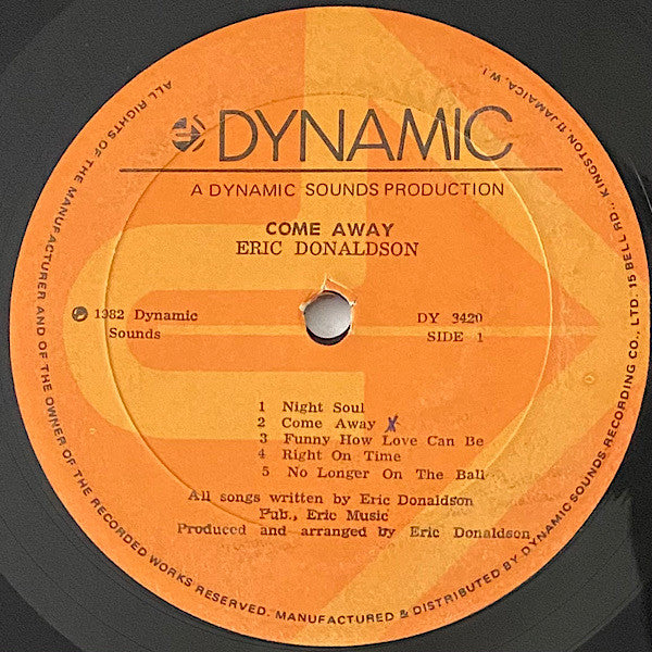 Eric Donaldson : Come Away (LP, Album)