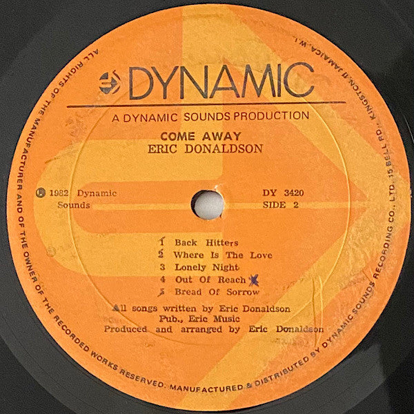 Eric Donaldson : Come Away (LP, Album)