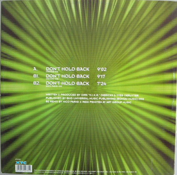 Extreme Trax : Don't Hold Back (12")
