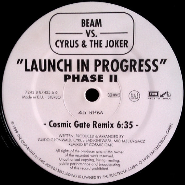 Beam vs. Cyrus & The Joker : Launch In Progress (Phase II) (12")