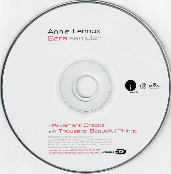 Annie Lennox : Bare Sampler (CD, Enh, Ltd, Promo, Smplr)