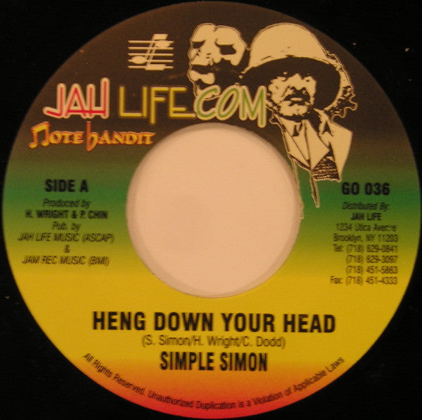 Simple Simon : Heng Down Your Head (7")