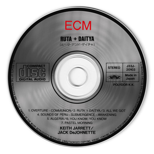 Keith Jarrett • Jack DeJohnette : Ruta And Daitya (CD, Album, RE)
