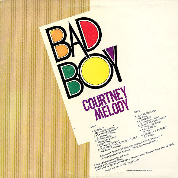 Courtney Melody : Bad Boy (LP, Album, RP)