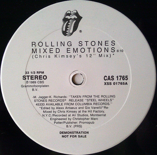 The Rolling Stones : Mixed Emotions (12", Promo)