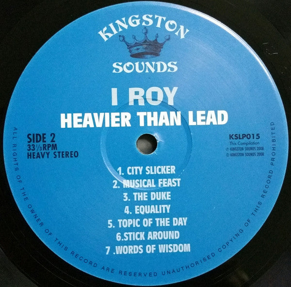 I-Roy : Heavier Than Lead (LP, Comp)