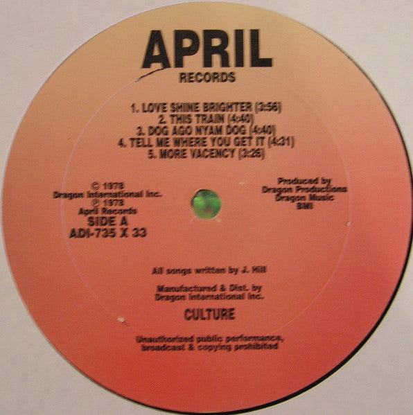 Culture : Africa Stand Alone (LP, Album, RP, Unofficial)
