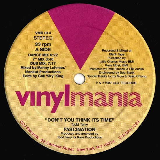 Fascination : Don't You Think It's Time (12")